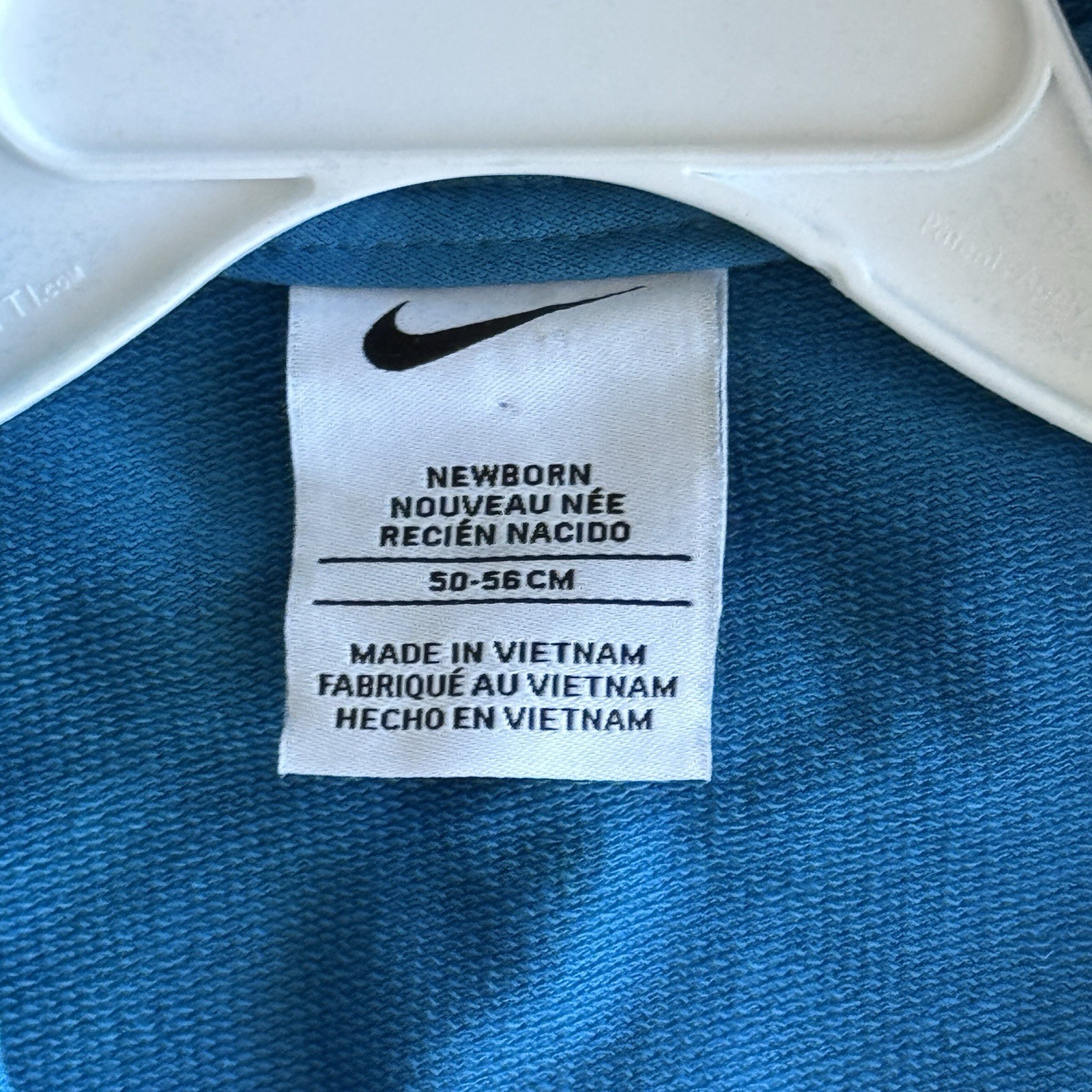 Nike Newborn Baby Boys Hooded Long Sleeve Coverall Turquoise Size Newborn NWT thumbnail 6