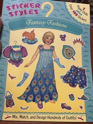Sticker Styles Fantasy Fashions  Paper Dolls Stickers Activity Book NEW  2000