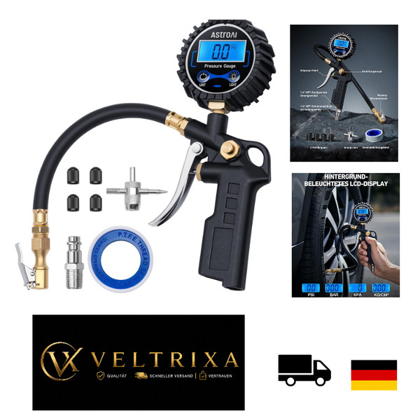 Digitaler ReifenfüLler Mit Manometer 250 PSI LCD Hintergrundbeleuchtung-image