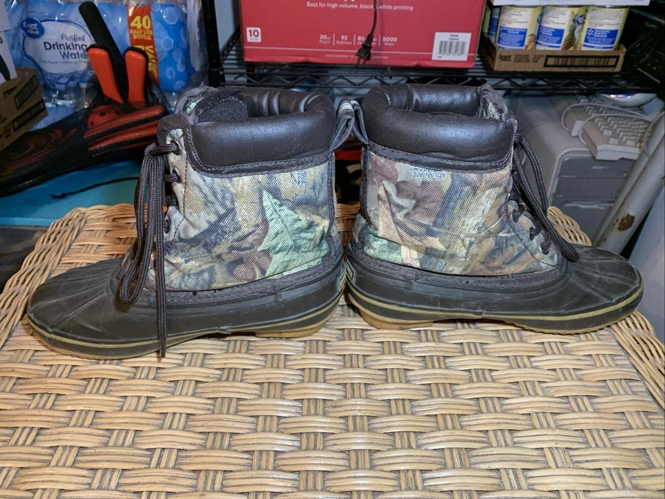 GAME WINNER KIDS THERMOLITE INSULATED ANKLE HI SZ 4Y GR CAMO HUNTING BOOTS MINT  - Image 2 of 4