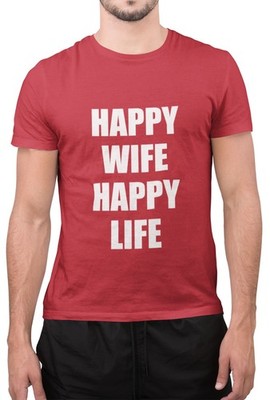 Lustiges Tumblr-T-Shirt Happy Wife Happy Life Paar Liebhaber Neuheit
