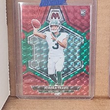 Jordan Travis 2024 Mosaic Rookie Red Mosaic Prizm Card New York Jets. rookie card picture