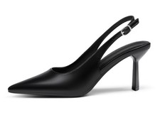 Coutgo Womens Slingback Kitten Heels Closed Pointed Toe Pumps Work Party...