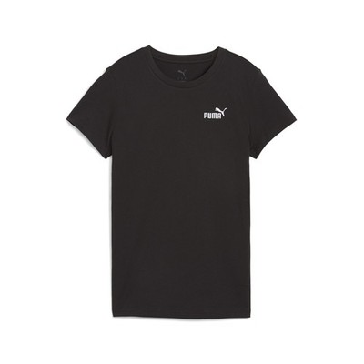 PUMA Essentials Crew Neck Short Sleeve T-Shirt Womens Black Casual Tops 68837701