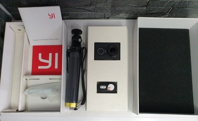 Y164. YI ACTION CAMERA BLUETOOTH SELFIE STICK,  HELMET, EX DISPLAY,  NEW! 