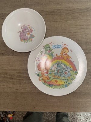 Vintage Care Bear Cousins Plastic 8'' Kids Child Dinner Plate/Bowl Deka USA