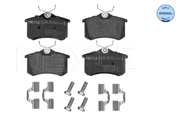 Plaquettes de frein Meyle 025 209 6117 pour la réparation de l'essieu avant