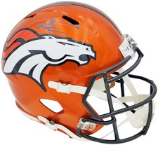 Russell Wilson Auto Broncos Flash Orange Full Size Rep Speed Helmet Fanatics