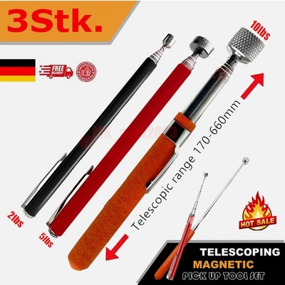 3Stk MAGNETHEBER SATZ TELESKOP MAGNET WERKZEUG AUTO Pick Up Werkzeug 2/5/10LBS