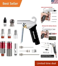 Professional 13 Piece High Flow Air Blow Gun Kit with Corrosion Resistant Tools