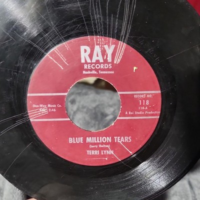 Ray Records 7'' Vinyl Black Terri Lynn Blue Million Tears/Love, Love, Love 118