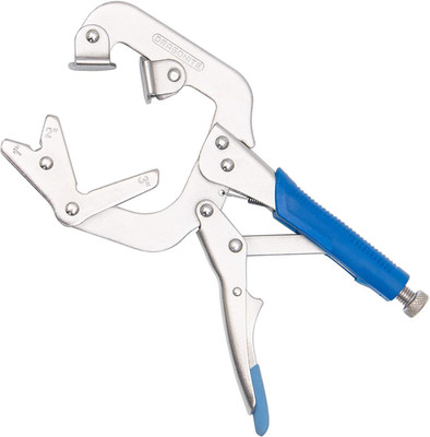 10 Inch Welding Pipe Plier, Locking C-Clamp with Large Adjustable V Pads, Fast R