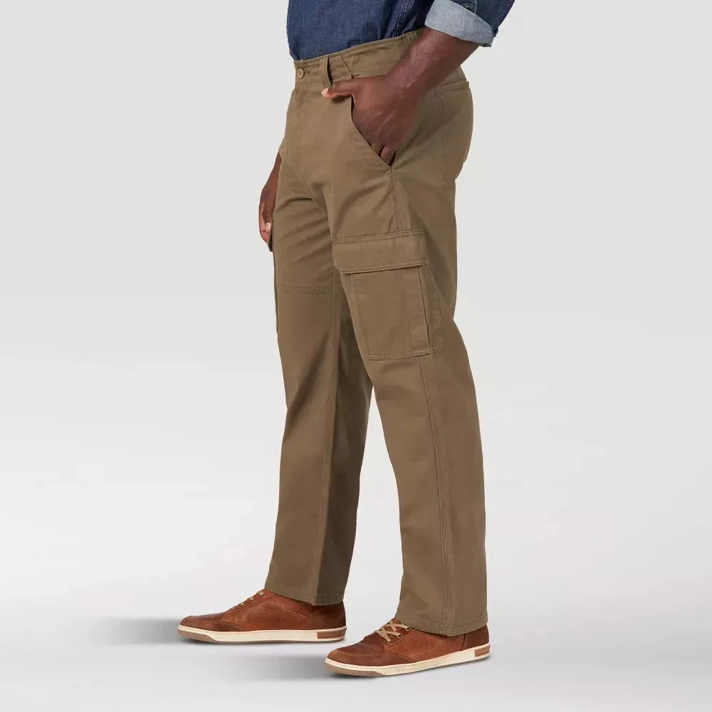 Wrangler Relaxed Fit Flex Cargo Pants Men's 38"x30" Brown Tech Pocket NEW