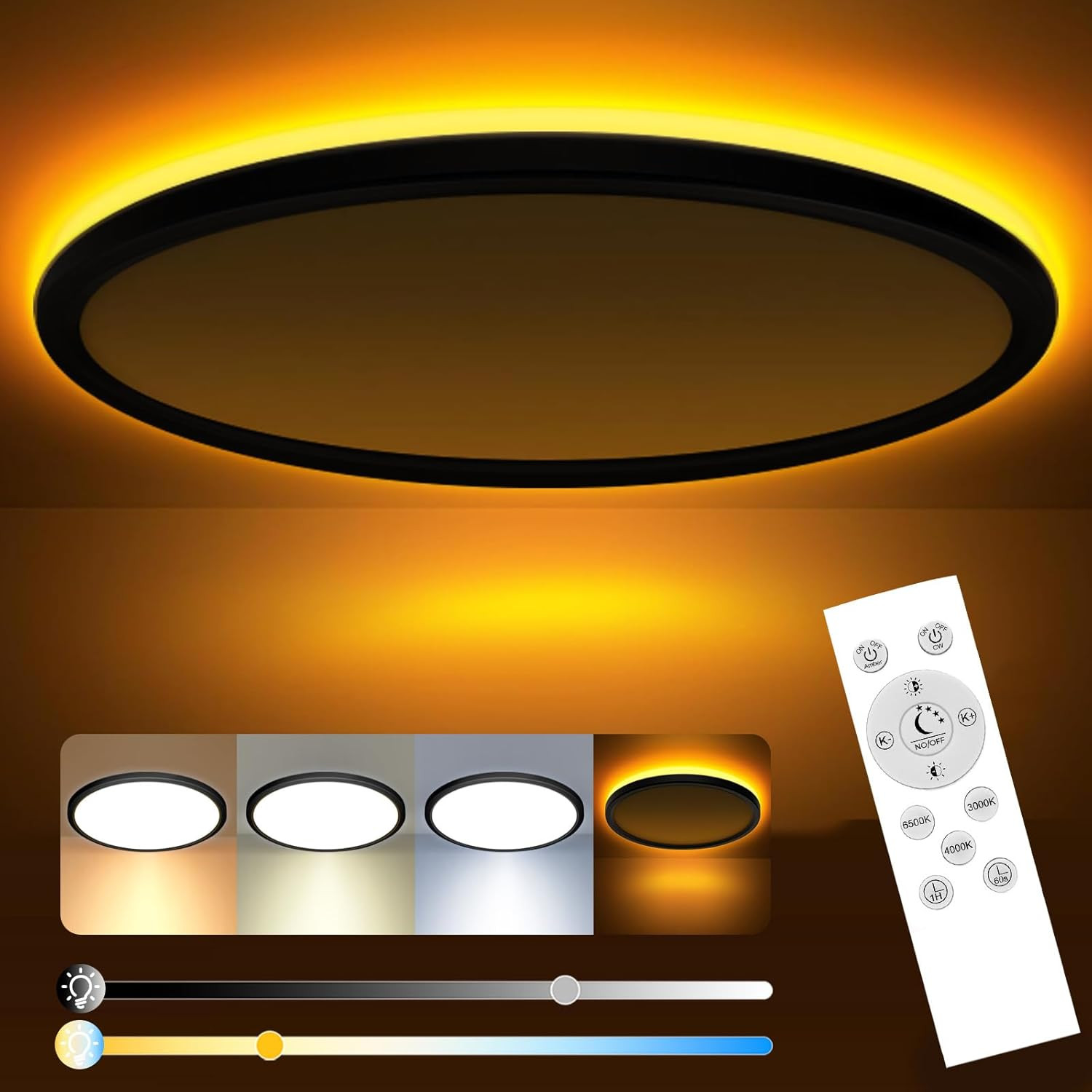 Plafoniera LED 60 cm Nera Offerta - Lampada Soffitto Economica 60W