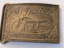 Rare Vintage Indian Motorcycle Brass Belt Buckle Utah Speed Trials Souvenir