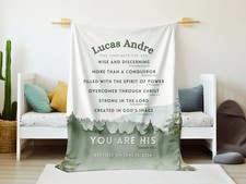 Bible Verse Godson Blanket Baby Gift Christian Faith Throw Newborn Shower
