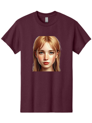Blonde-Woman-Portrait Mens Graphic Tee, 100% Cotton, Casual Summer Wear