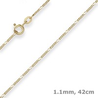 1,1Mm Figarokette Diamantiert Collier Halskette Aus 585 Gold Gelbgold 42Cm
