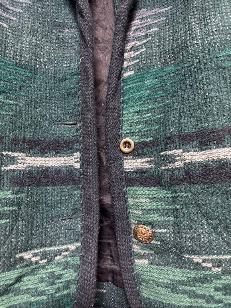 Woolrich Wool Jacket Native Pattern Shawl Collar … - image 2