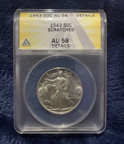 1943 AU-58 Walking Liberty Half Dollar