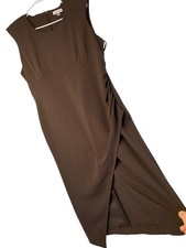 Calvin Klein Sleeveless Wrap Sheath Dress Sleeveless Ruched 14 NWT RN10525