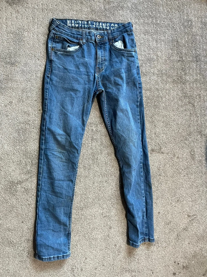 Pantalones de mezclilla azules ajustados elásticos para niños talla 14 Nautica Jeans Company Foto 3 de 4