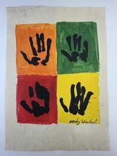 Andy Warhol COA Art Painting Original Drawing Vintage Paper Signed