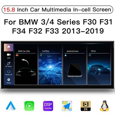 15.8''Wireless CarPlay Car Radio For BMW Series 3/4 Series F30 F32 F33 EVO Linux