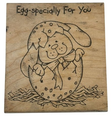 Peddlers Pack Rubber Stamp Egg-Specially For You Easter Bunny Egg Card Making