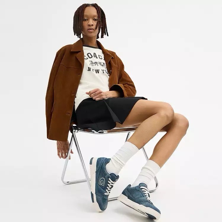 NEW Coach Woman Soho Sneaker In Loved Denim  CDE24 Denim Choose Size thumbnail 7