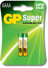 2x GP AAAA LR61 Batteries MN2500 E96 1.5V Super Alkaline *LONG EXPIRY*