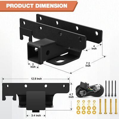 #ad For Jeep 2007 2018 Wrangler JK Rear Bumper NEW 2quot; Tow Trailer Hitch Receiver Kit $36.95