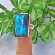 Labradorite Ring 925 Sterling Silver Ring Handmade Gemstone Ring Women's Ring.
