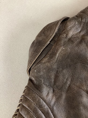 Vintage Distressed Leather Biker Jacket Motorcycle Jacket Ladies’ EU Size 46 38” - Picture 15 of 23