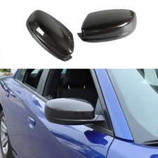 Carbon Fiber Side Door Mirror Covers Shell Cap for Dodge Charger 2010-2020 ABS