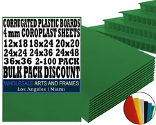4mm Corrugated Green Plastic Sheets  18x24 24x36 24x48 36x36 Coroplast Sign SALE