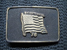 BICENTENNIAL USA FLAG 76 BELT BUCKLE VINTAGE RARE 1970s USA INDEPENDENCE 