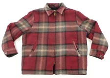 Rare Vintage WOOLRICH Thornton Bay Checkered Plaid Full Zip Field Jacket 90s L