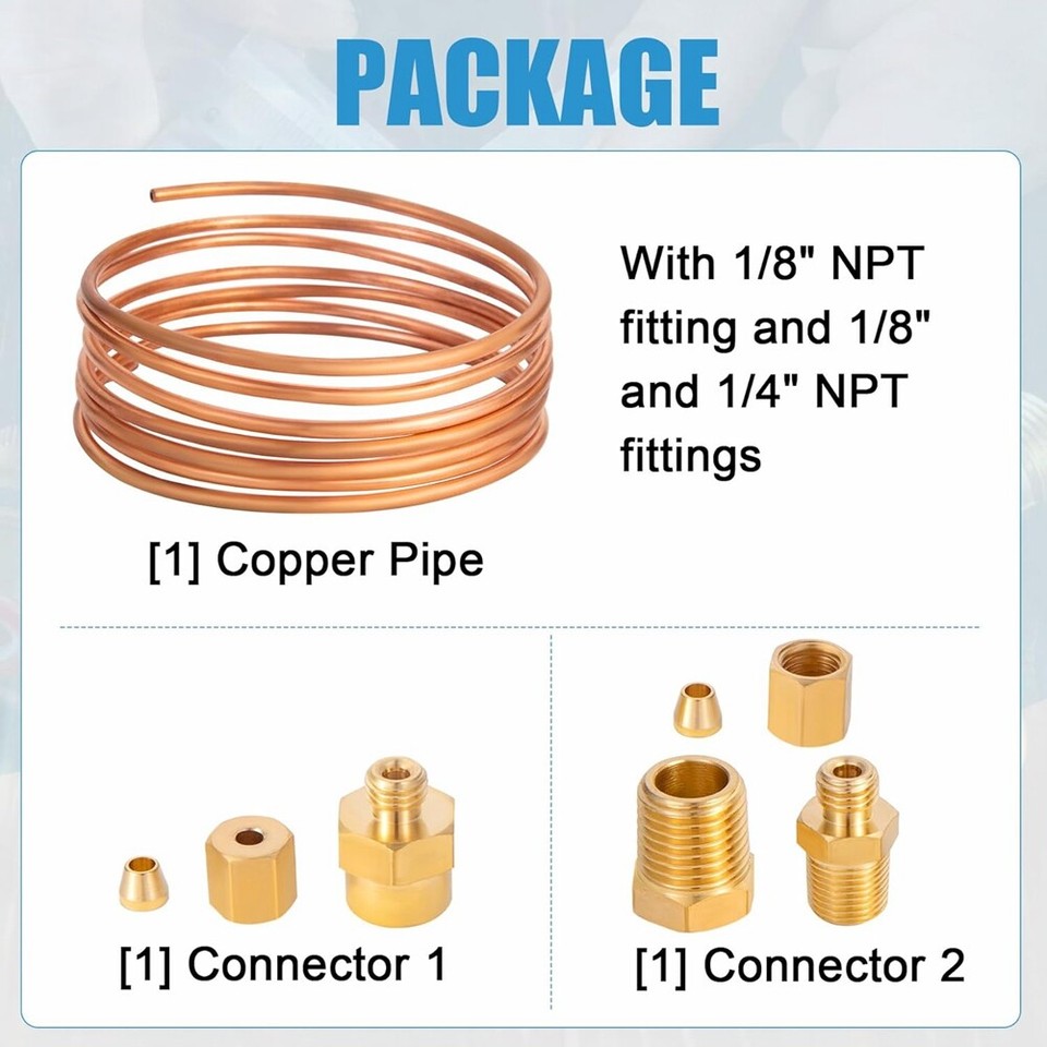 72inch Oil Pressure Tubing Kit,Set of Copper Tube with 1/4inch X1