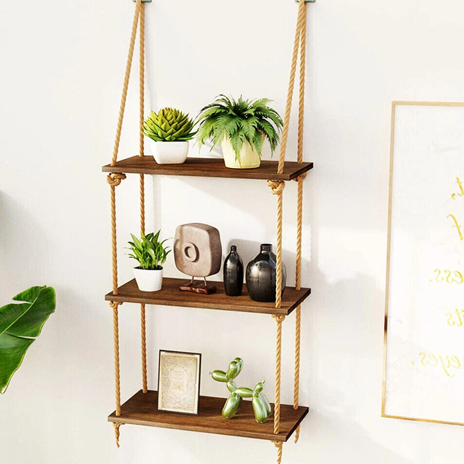 Wandregal Eckregal Holz Wandablage Badregal Küchenregal 3 Ebenen Freischwebend - Bild 3 von 4