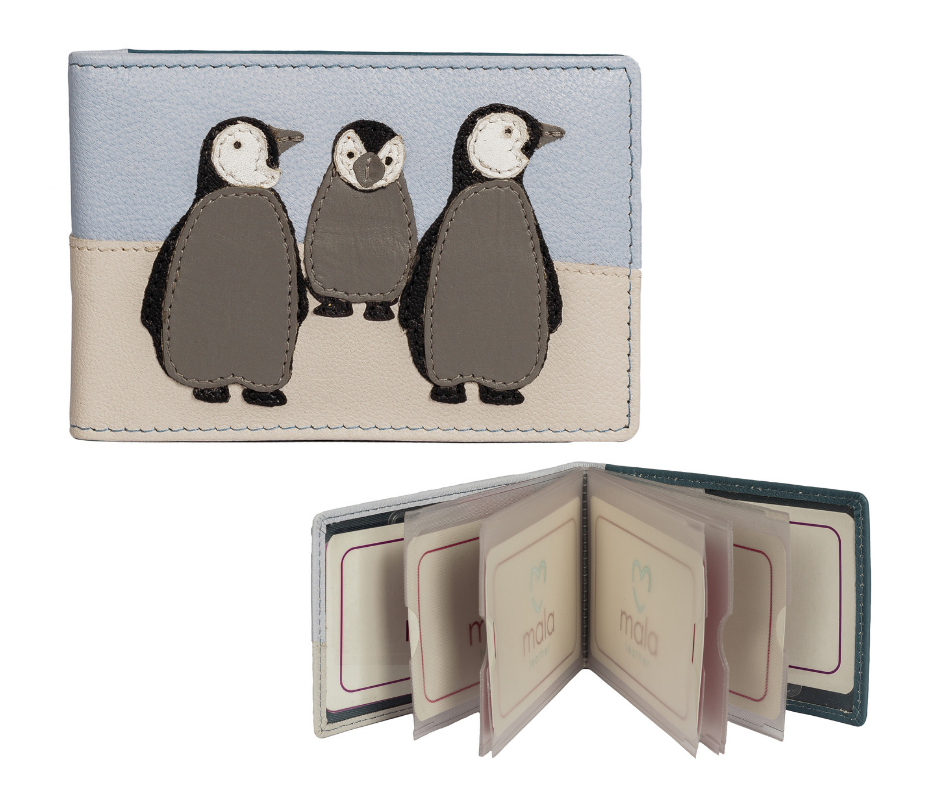 RFID PENGUIN credit card / ID holder by Mala Leather with gift dustbag 643 3