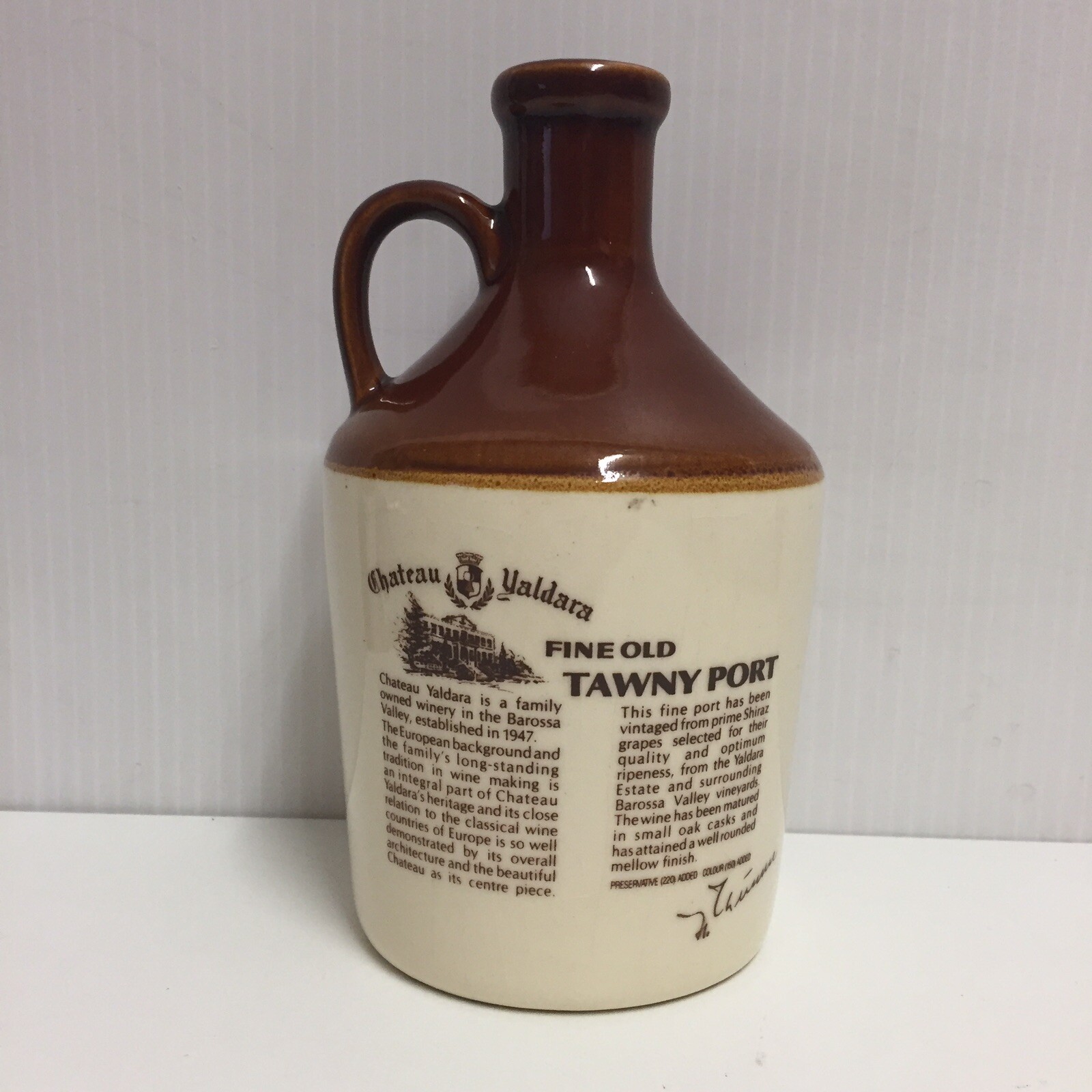Vintage Chateau Yaldara Fine Old Tawny Port Ceramic Jug Elischer
