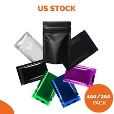 100/200 Foil Mylar Heat Seal/Zip Seal/Stand Up Pouch Blind Bag Food Storage