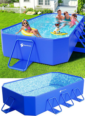 Foldable Pool Large Non-Inflatable Kids Adult Swimming Pool Hard Shell Mosaic