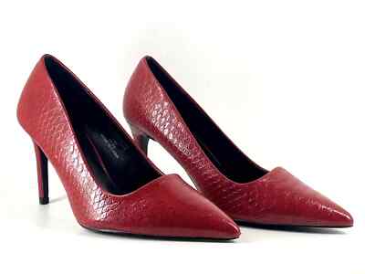 Faith Damen-Pumps UK 3 EU 36 rot Reptilmuster 3'' Stiletto spitz zulaufend