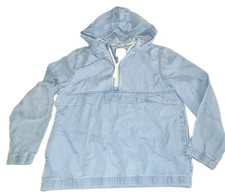 Cat  Jack Girls Denim Hooded Jacket 1/4 Zip Long Sleeve Outdoor Blue Sz M G001