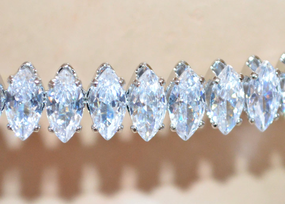 Collana argento donna collarino girocollo cristalli gocce strass collare UX22 - Immagine 4 di 4