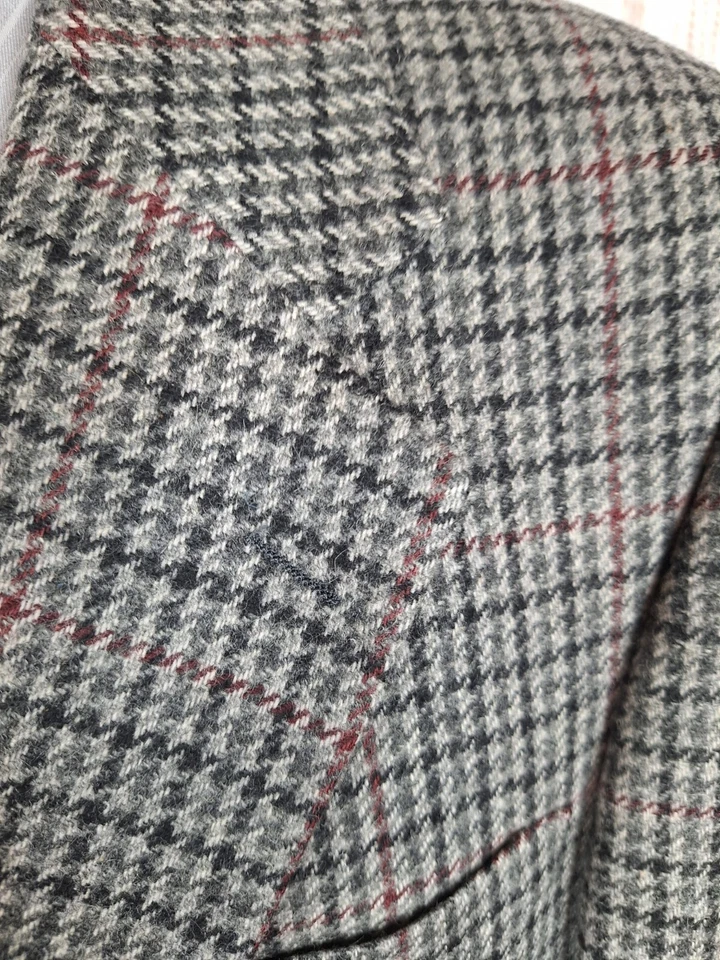 Casaco esportivo Botany 500 blazer masculino 44R xadrez multicolorido tweed - Imagem 3 de 4