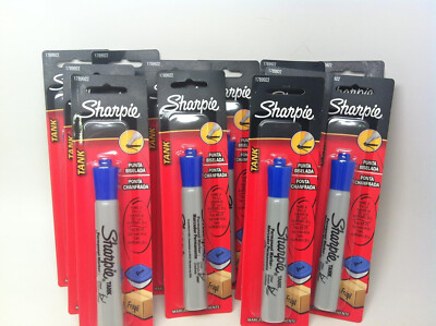 Sharpie Tank Permanent Marker Stift Blaue Tinte Meißelspitze 12 Pack (Spanisch