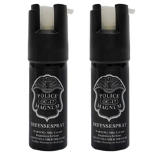 2 PACK Police Magnum pepper spray .50oz GID Personal Defense Security Protection